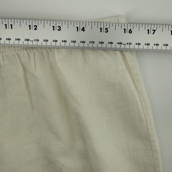 Zara Womens Size Large Linen Blend Eyelet Maxi Skirt Off White Boho Flowy - Picture 8 of 11